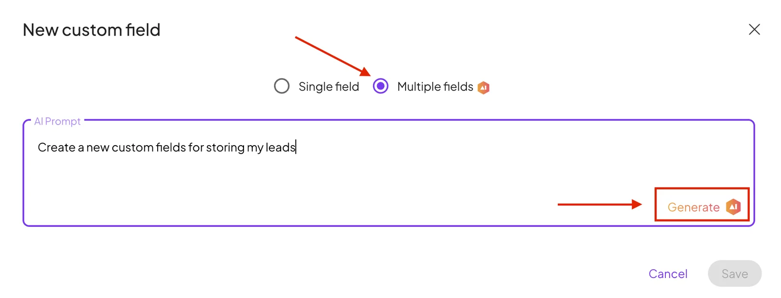 Generating fields with AI
