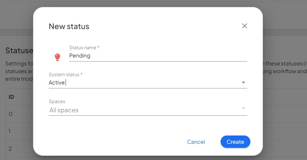 Creating a custom status
