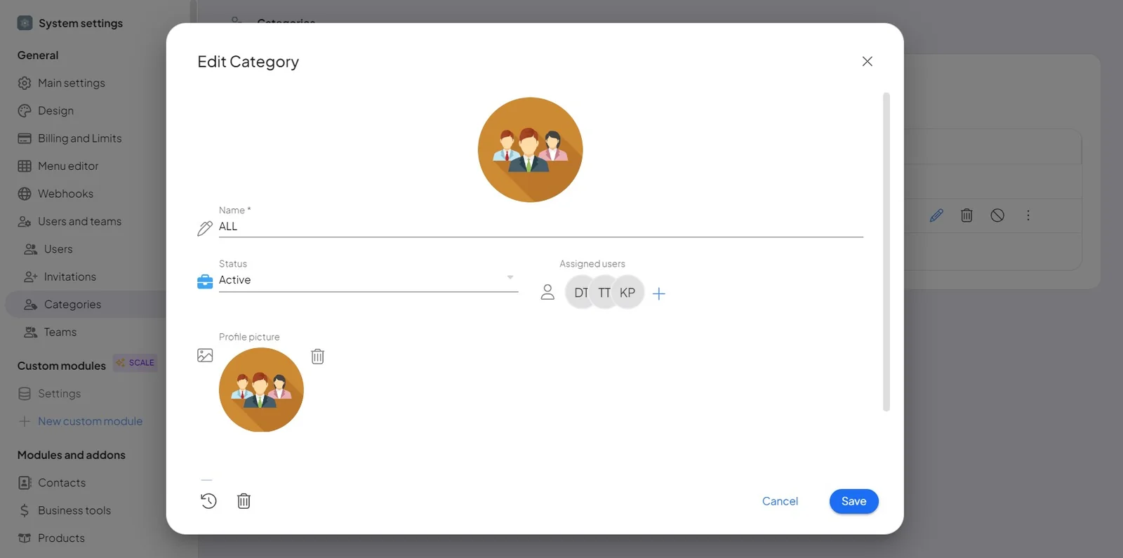 Creating a category
