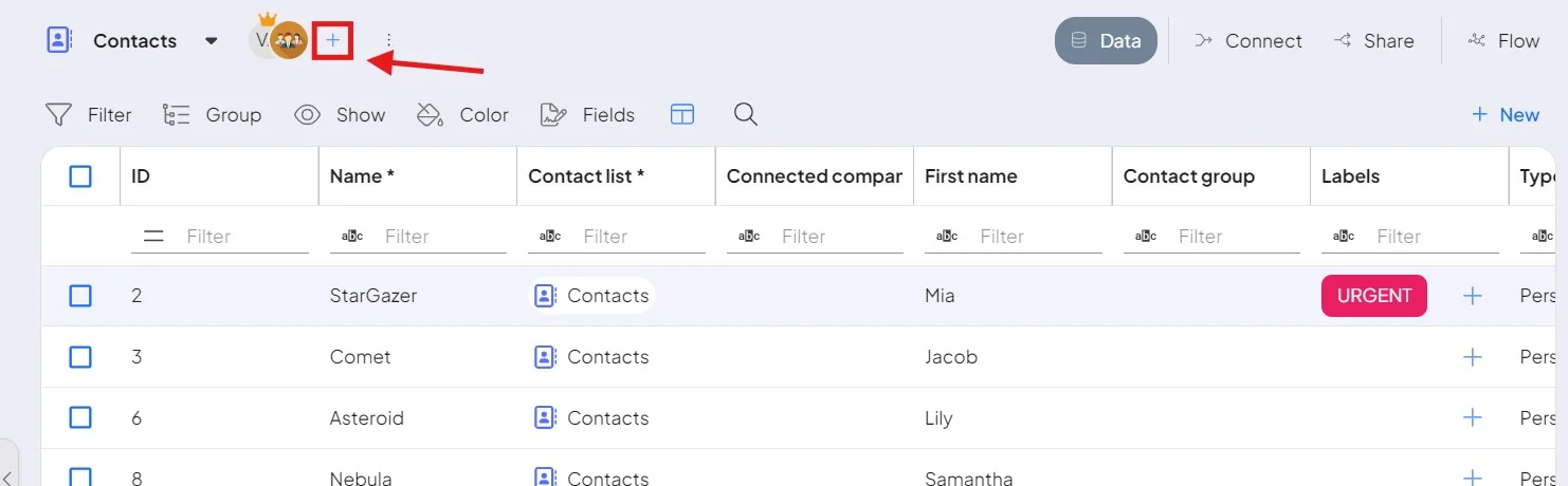 Opening the space roles settings